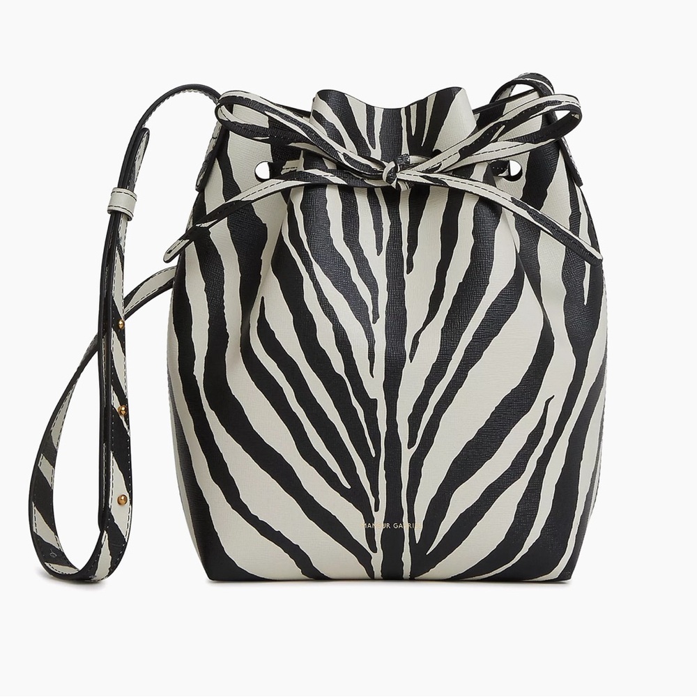 MANSUR GAVRIEL NWT Mini Bucket bag purse leather Zebra